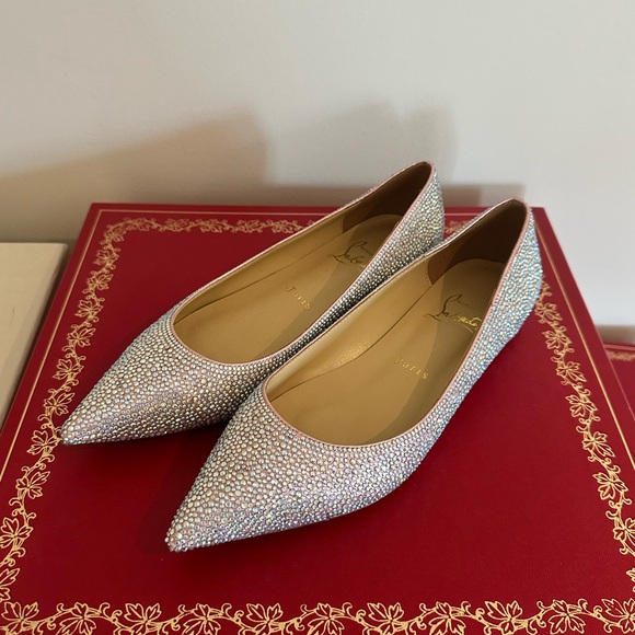 Christian Louboutin Shoes - Christian Louboutin Crystal Embellished Pointed Toe Flats